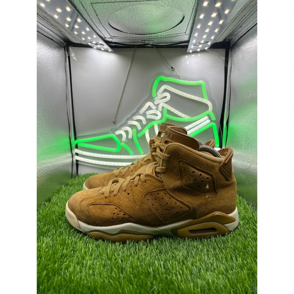 Nike Air Jordan 6 Retro High GS Golden Harvest Wheat Sail‎ 384665-705 Size 7Y